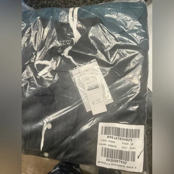 NWT J Crew Cerise shirtdress in dip-dyed ramie Size 10 - Picture 12 of 12